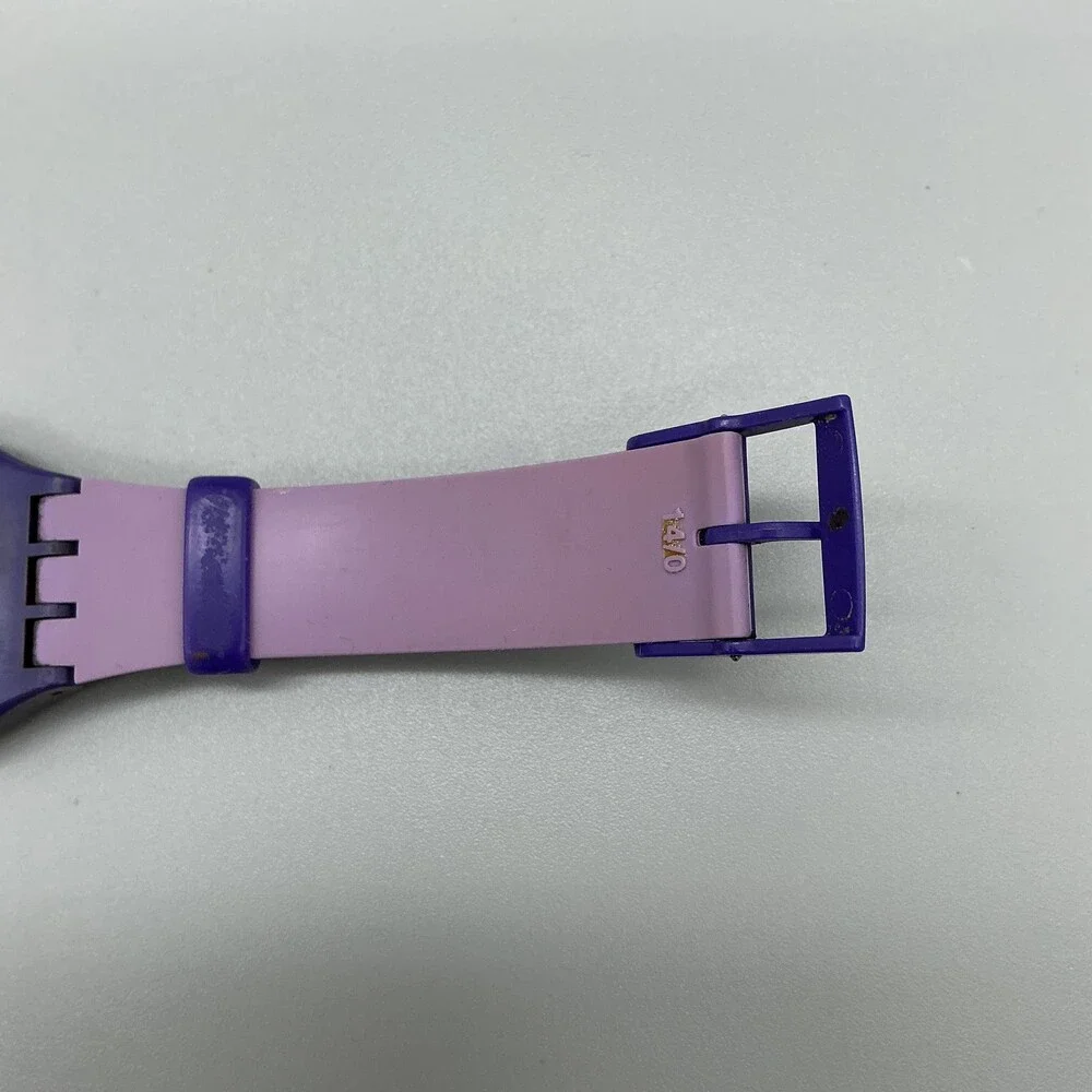 Swatch Backup Purple Mens Watch 41mm Purple Dial Day Date Swiss New Battery